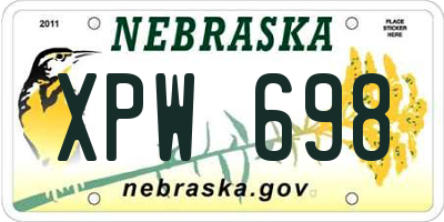 NE license plate XPW698