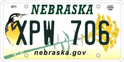 NE license plate XPW706