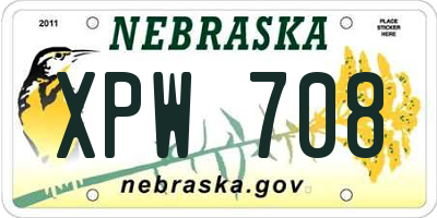 NE license plate XPW708