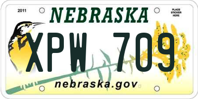 NE license plate XPW709