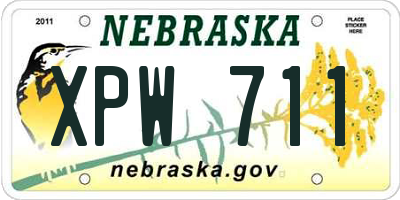 NE license plate XPW711