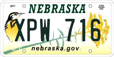 NE license plate XPW716