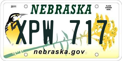 NE license plate XPW717