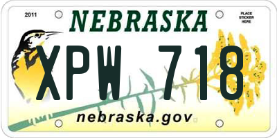 NE license plate XPW718