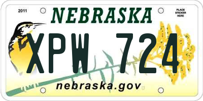 NE license plate XPW724
