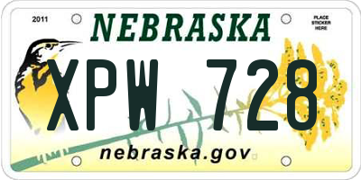 NE license plate XPW728