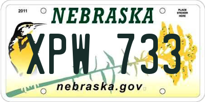 NE license plate XPW733