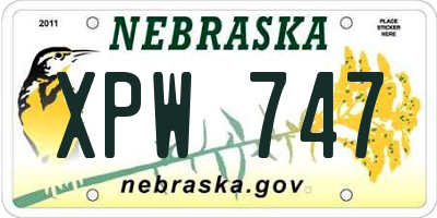 NE license plate XPW747