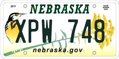NE license plate XPW748
