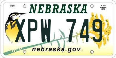 NE license plate XPW749