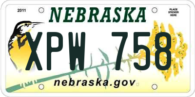 NE license plate XPW758