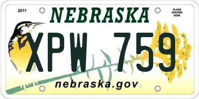 NE license plate XPW759