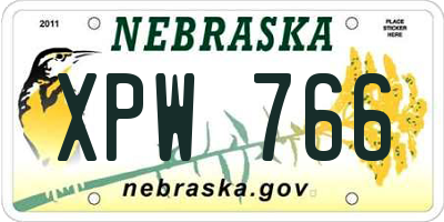 NE license plate XPW766