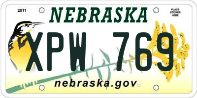 NE license plate XPW769