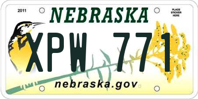 NE license plate XPW771
