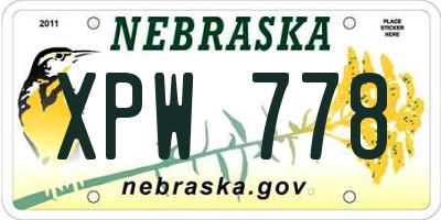 NE license plate XPW778