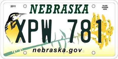 NE license plate XPW781