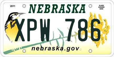 NE license plate XPW786