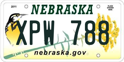 NE license plate XPW788
