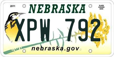 NE license plate XPW792