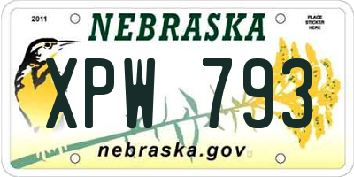 NE license plate XPW793