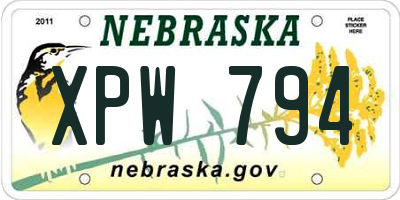 NE license plate XPW794