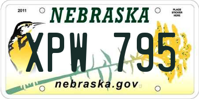 NE license plate XPW795
