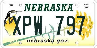 NE license plate XPW797