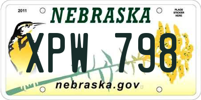 NE license plate XPW798