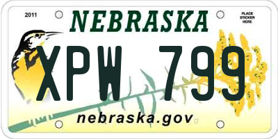 NE license plate XPW799