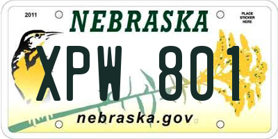 NE license plate XPW801