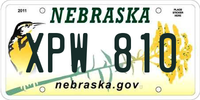 NE license plate XPW810