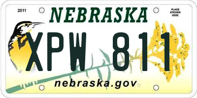 NE license plate XPW811