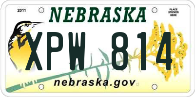 NE license plate XPW814