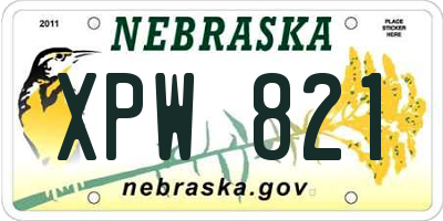 NE license plate XPW821