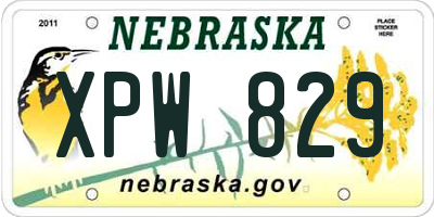 NE license plate XPW829