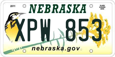 NE license plate XPW853