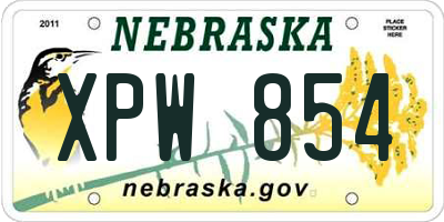 NE license plate XPW854