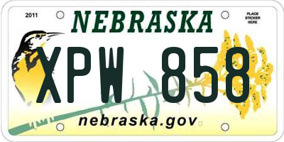 NE license plate XPW858
