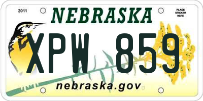 NE license plate XPW859