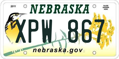 NE license plate XPW867