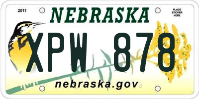 NE license plate XPW878