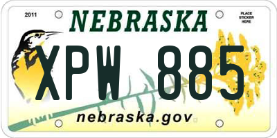 NE license plate XPW885