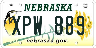 NE license plate XPW889