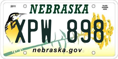 NE license plate XPW898
