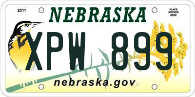 NE license plate XPW899