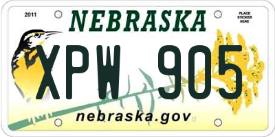 NE license plate XPW905