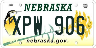 NE license plate XPW906