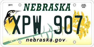 NE license plate XPW907