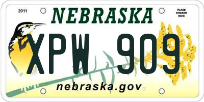NE license plate XPW909